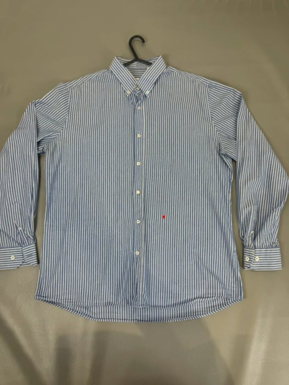 Moschino Men's Blue White Striped Button Down Shirt L 17